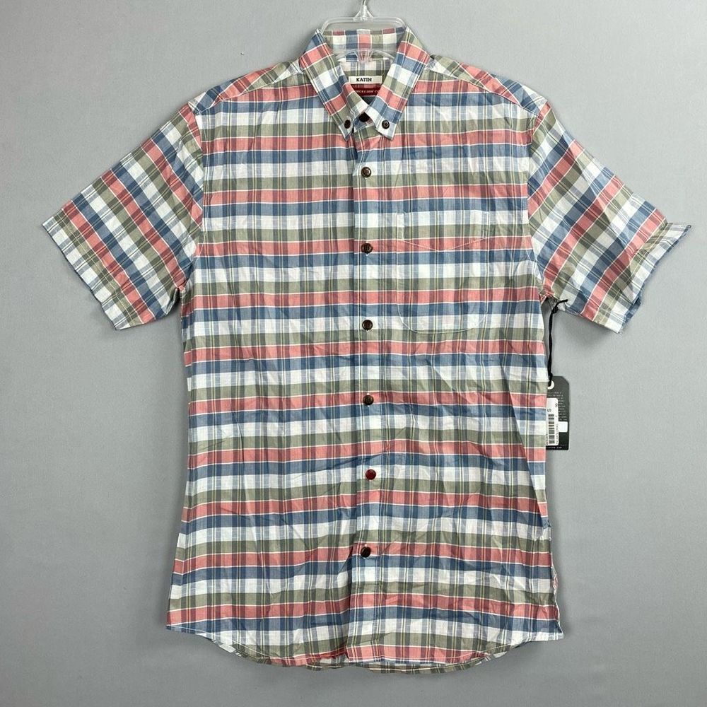 Katin Short Sleeve Plaid Button Down Shirt Size Small